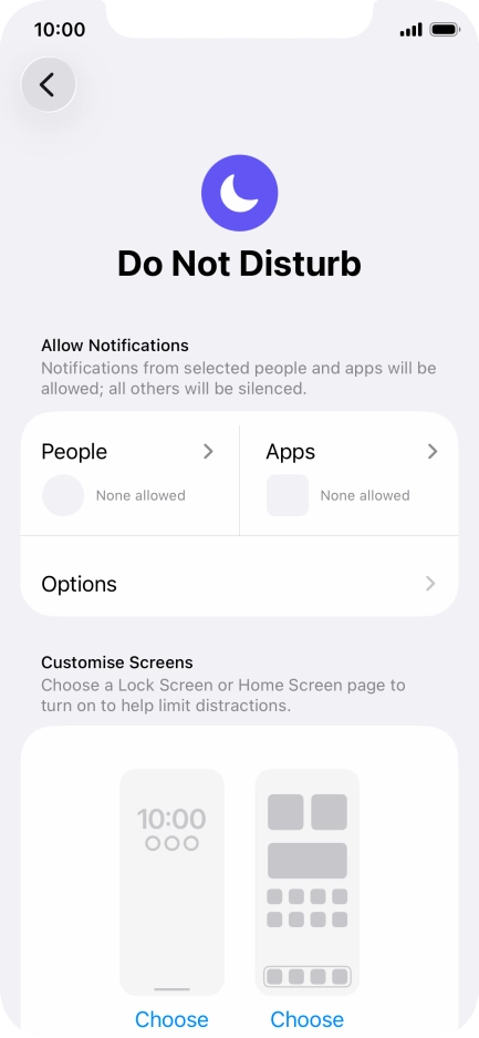 Press People and follow the instructions on the screen to select which contacts you would like to receive calls and notifications from when Do Not Disturb is turned on. Press People and follow the instructions on the screen to select which contacts you would like to receive calls and notifications from when Do Not Disturb is turned on.