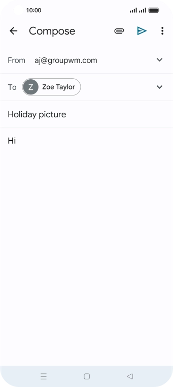 Press the attachment icon. Press the attachment icon.