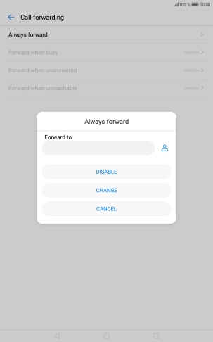 Press DISABLE. Press DISABLE.