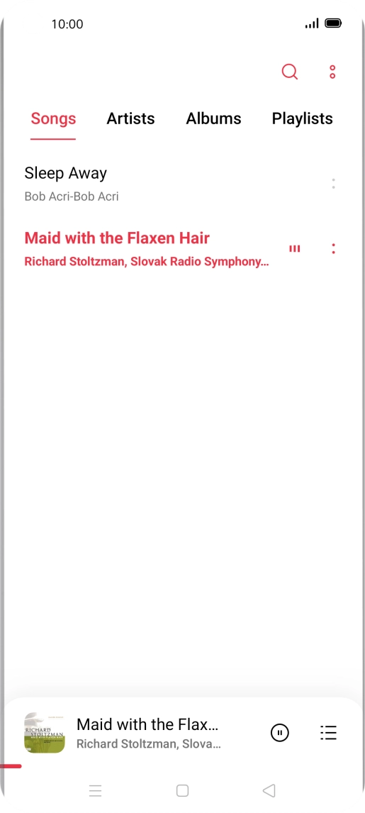 Press the song title at the bottom of the screen. Press the song title at the bottom of the screen.