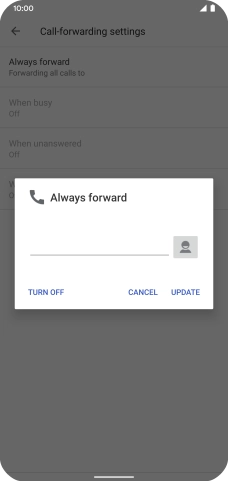 Press TURN OFF. Press TURN OFF.