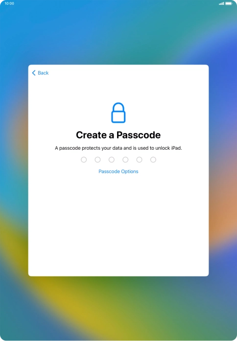 Press Passcode Options. Press Passcode Options.