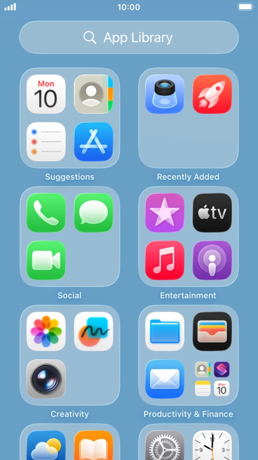 Press the required app. Press the required app.