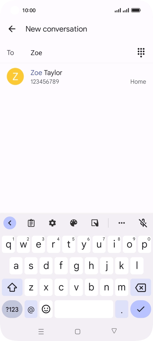Press the required contact. Press the required contact.