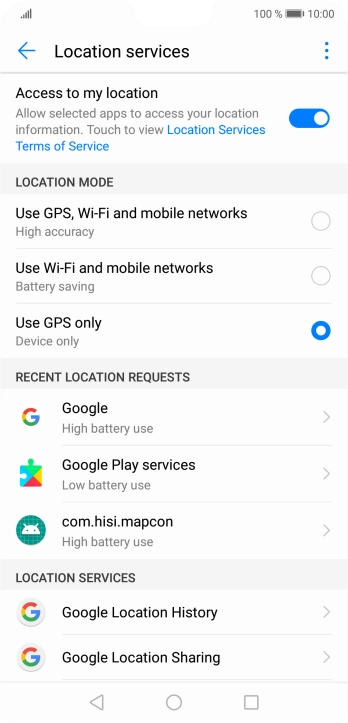 If you select Use GPS, Wi-Fi and mobile networks, your phone can find your exact position using the GPS satellites, the mobile network and nearby Wi-Fi networks. Satellite-based GPS requires a clear view of the sky. If you select Use GPS, Wi-Fi and mobile networks, your phone can find your exact position using the GPS satellites, the mobile network and nearby Wi-Fi networks. Satellite-based GPS requires a clear view of the sky.