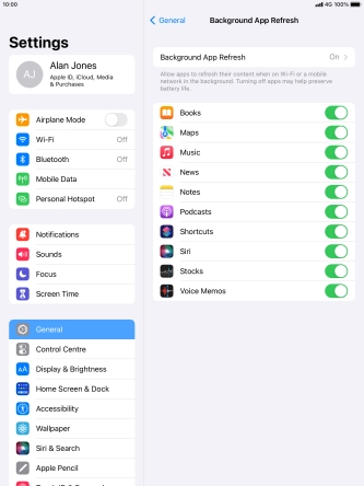 Press Background App Refresh. Press Background App Refresh.
