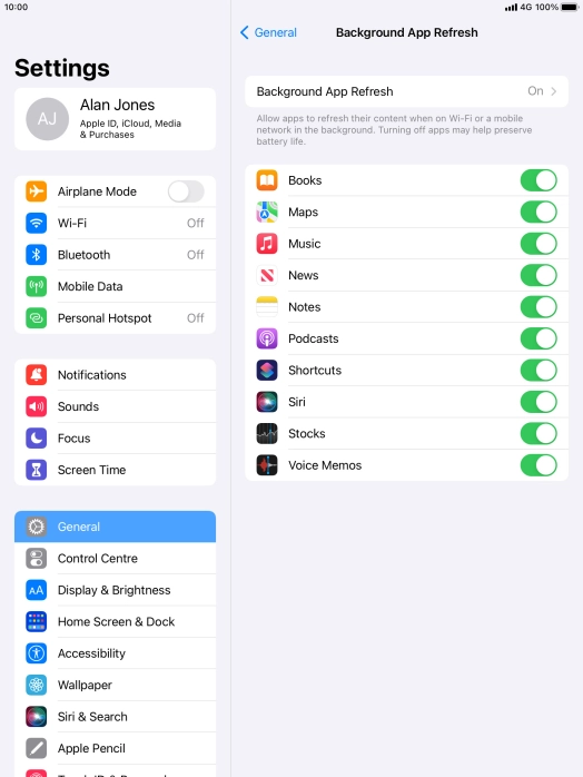 Press Background App Refresh. Press Background App Refresh.