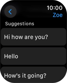 Press the required quick reply. Press the required quick reply.
