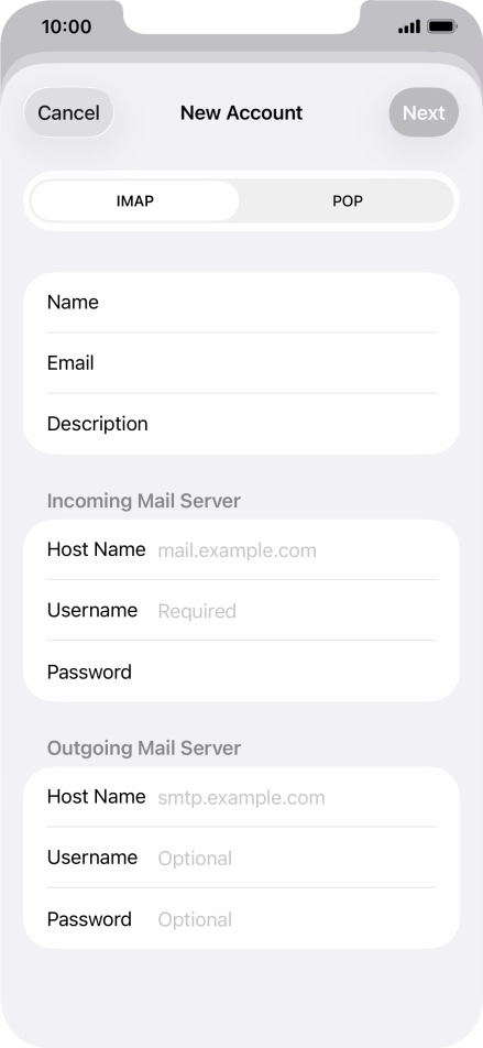 Press IMAP. Press IMAP.