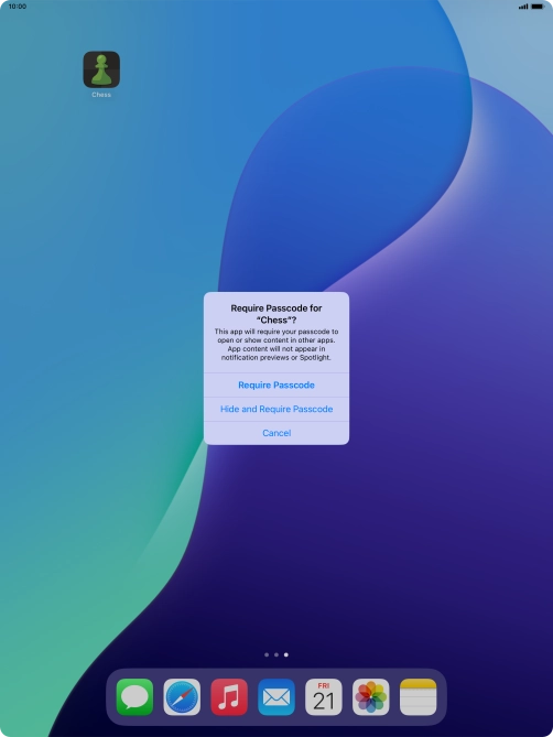 Press Require Passcode. Press Require Passcode.