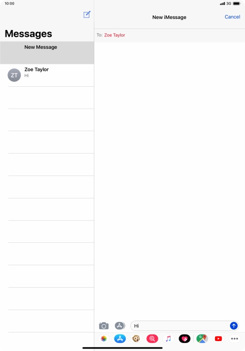 Press the send icon. Press the send icon.