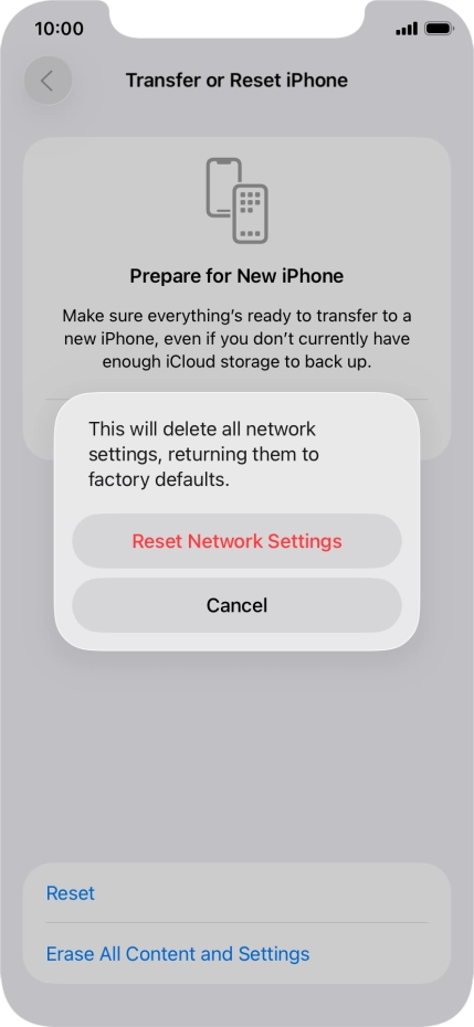 Press Reset Network Settings. Press Reset Network Settings.