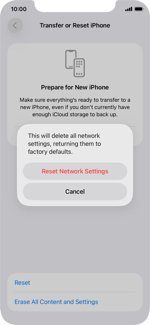 Press Reset Network Settings. Press Reset Network Settings.