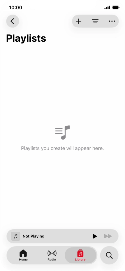 Press the new playlist icon. Press the new playlist icon.