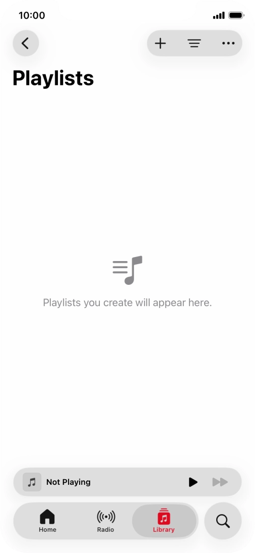 Press the new playlist icon. Press the new playlist icon.