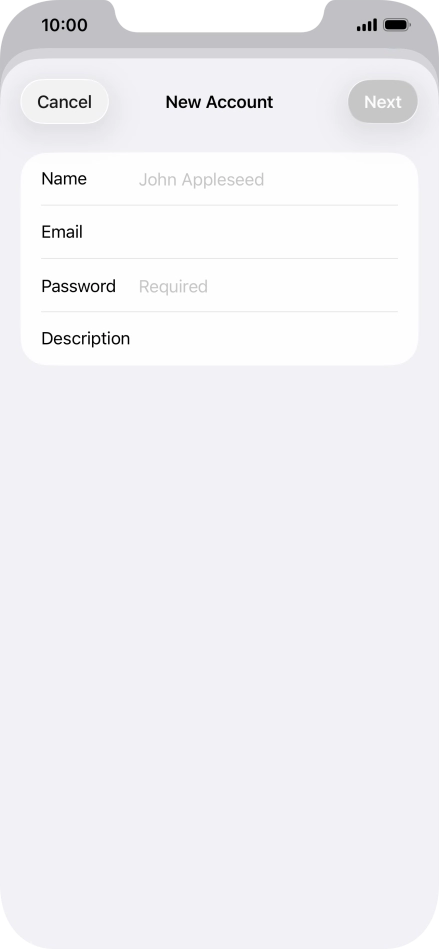 Press Name and key in the required sender name. Press Name and key in the required sender name.