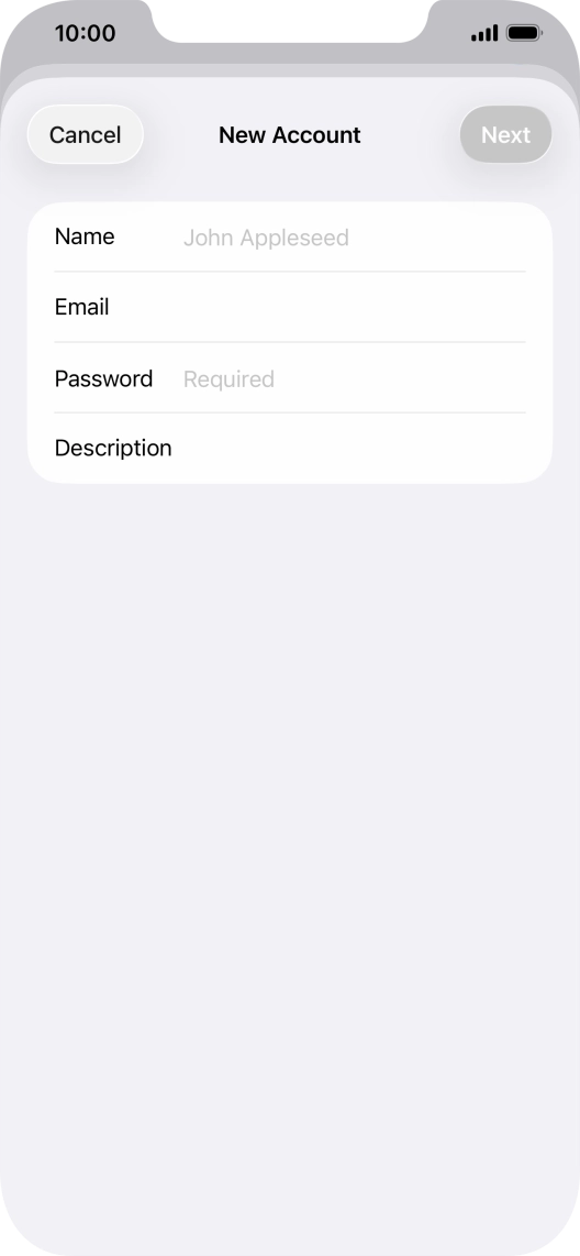 Press Name and key in the required sender name. Press Name and key in the required sender name.