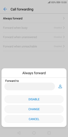 Press DISABLE. Press DISABLE.