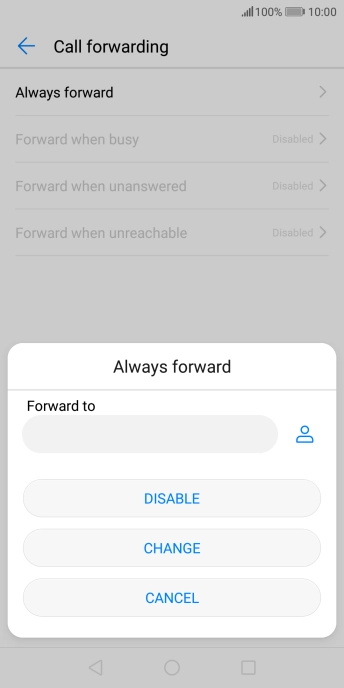 Press DISABLE. Press DISABLE.