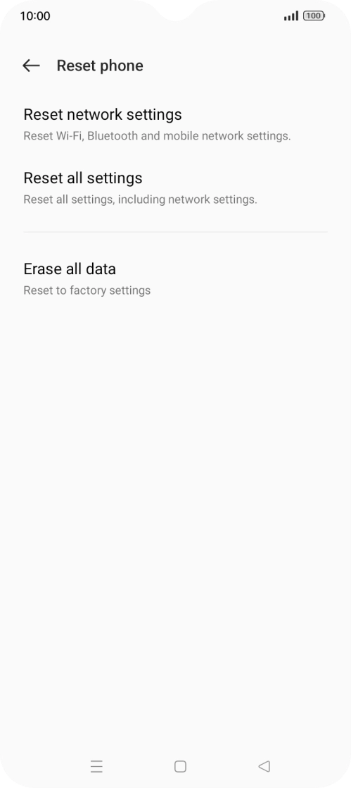 Press Erase all data. Press Erase all data.