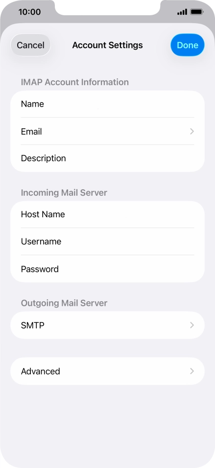 Press SMTP. Press SMTP.