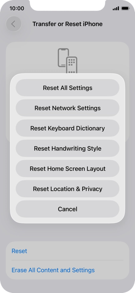 Press Reset All Settings. Press Reset All Settings.