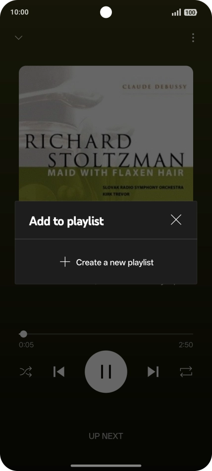 Press Create a new playlist. Press Create a new playlist.