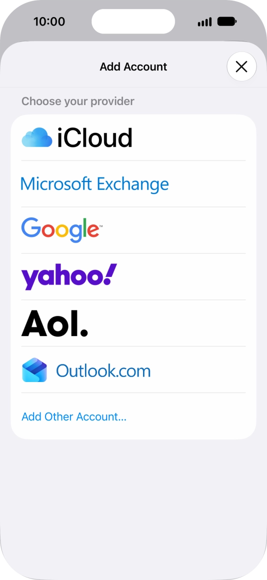 Press Add Other Account.... Press Add Other Account....