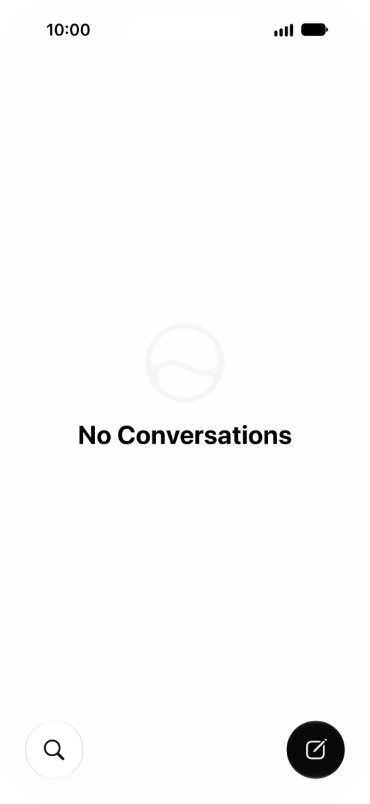 Press the new conversation icon. Press the new conversation icon.