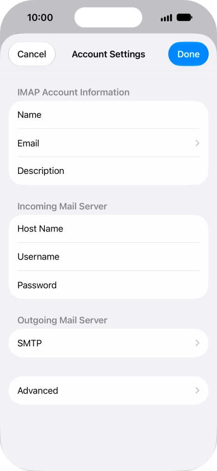 Press SMTP. Press SMTP.