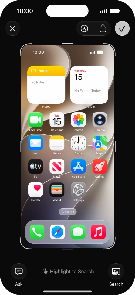 Follow the instructions on the screen to edit and save your screenshot. Follow the instructions on the screen to edit and save your screenshot.