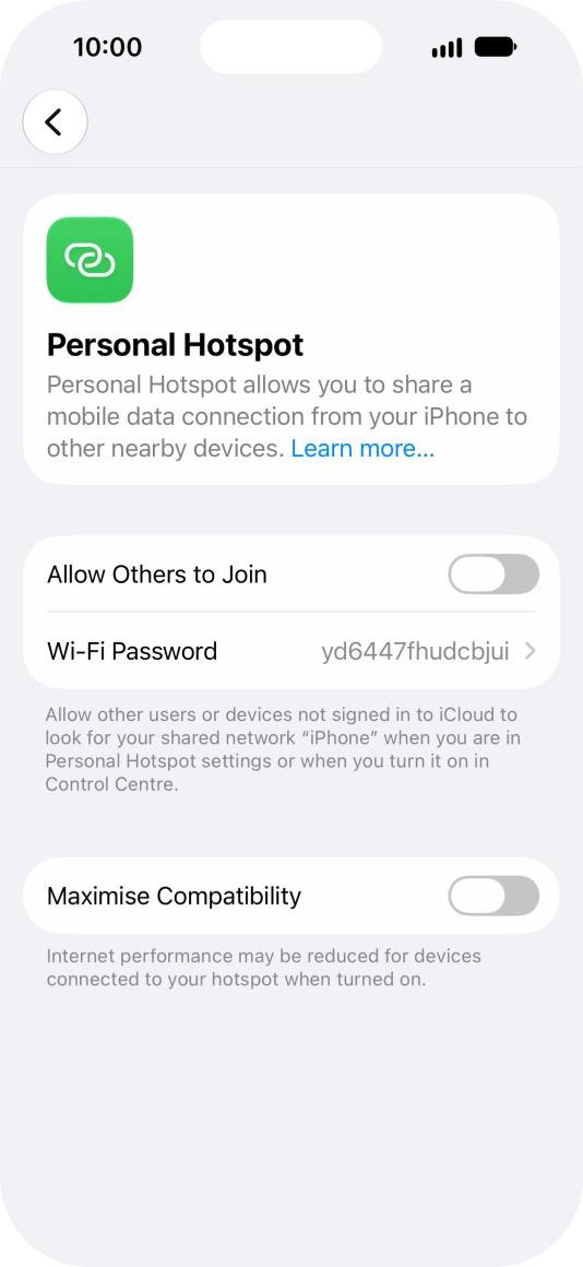 Press Wi-Fi Password and key in the required password. Press Wi-Fi Password and key in the required password.