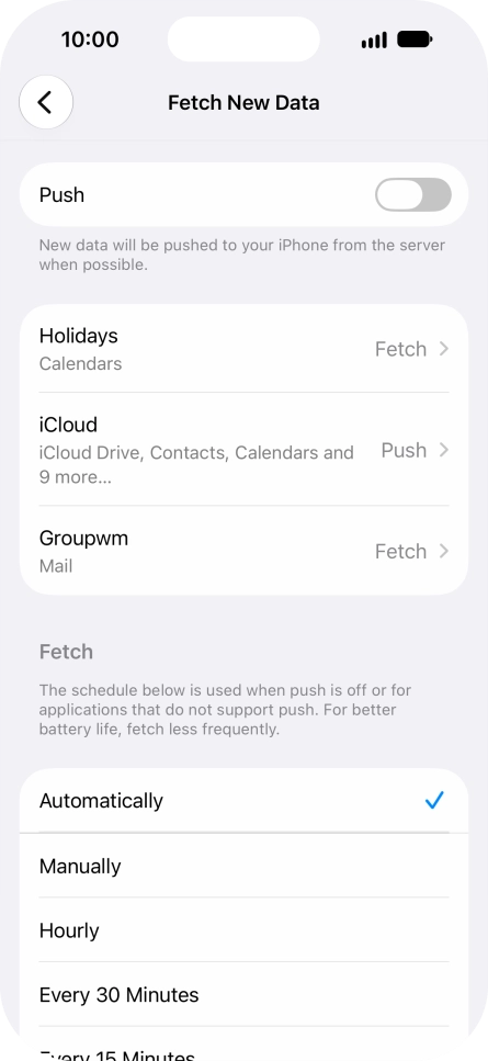 If you turn off the function, press the required setting. If you turn off the function, press the required setting.