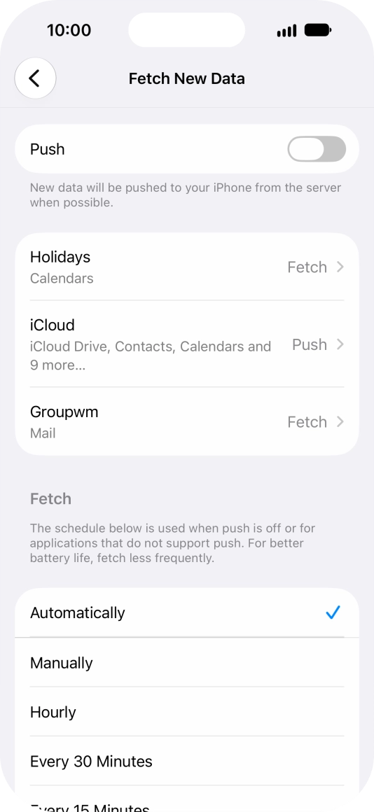 If you turn off the function, press the required setting. If you turn off the function, press the required setting.