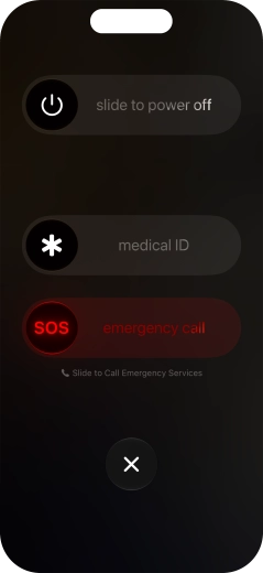 Press and drag the power off icon right. Press and drag the power off icon right.