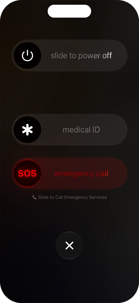 Press and drag the power off icon right. Press and drag the power off icon right.