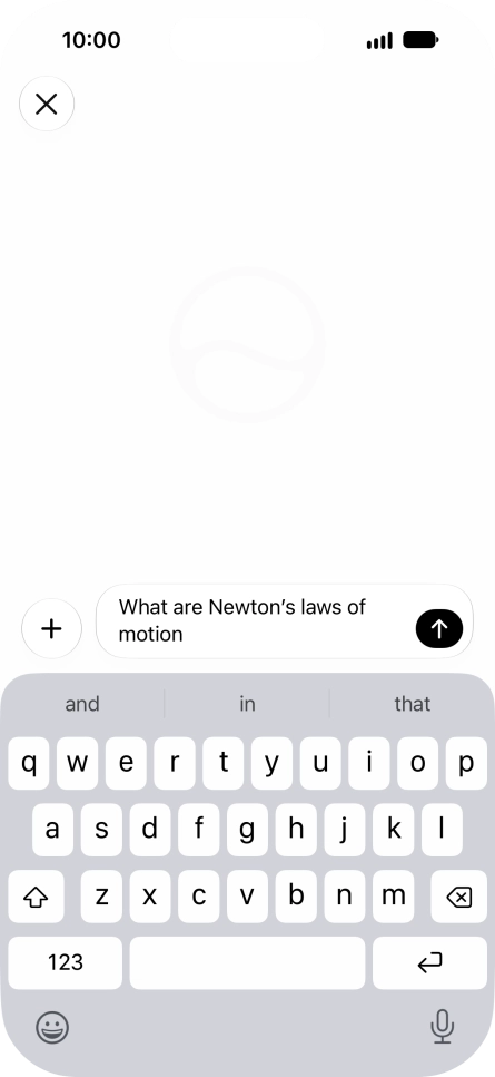 Follow the instructions on the screen to type or speak the required question. You can also attach pictures or documents and ask questions to them. Follow the instructions on the screen to type or speak the required question. You can also attach pictures or documents and ask questions to them.