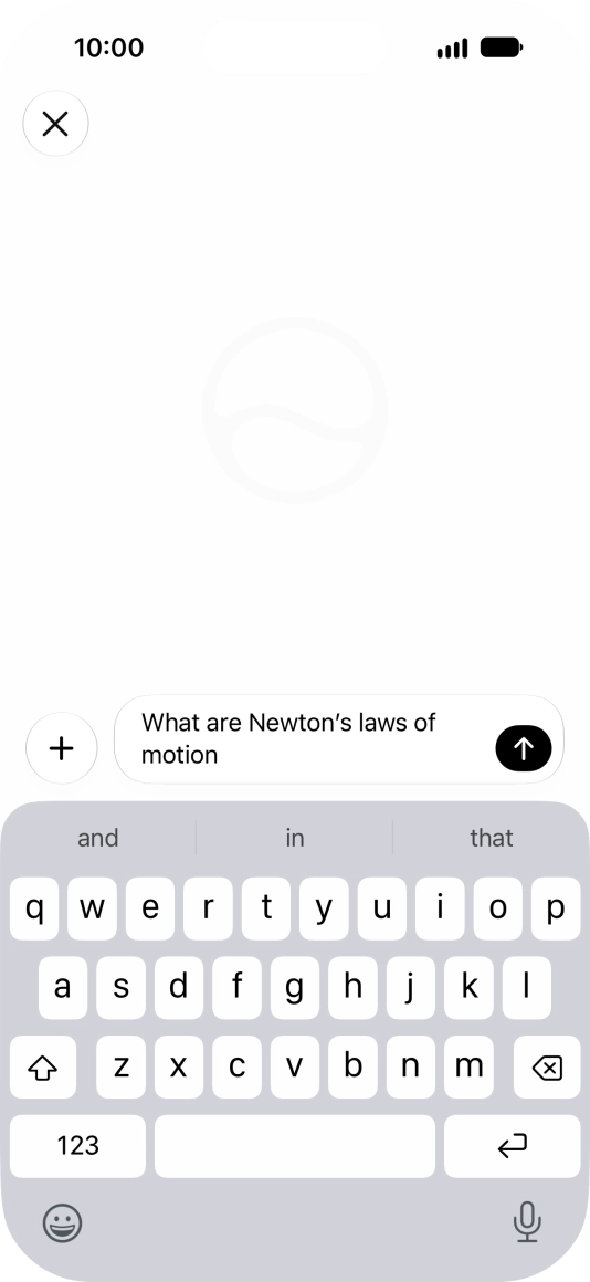 Follow the instructions on the screen to type or speak the required question. You can also attach pictures or documents and ask questions to them. Follow the instructions on the screen to type or speak the required question. You can also attach pictures or documents and ask questions to them.