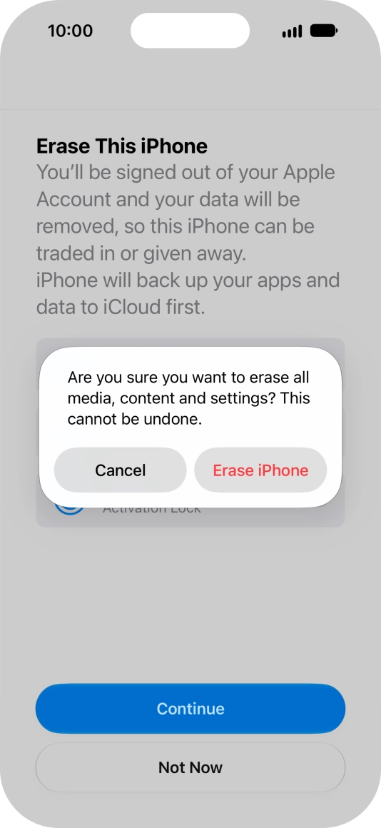 Press Erase iPhone. Press Erase iPhone.