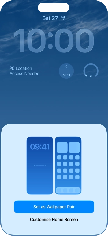 To use the same colour theme on the home screen, press Set as Wallpaper Pair. To use the same colour theme on the home screen, press Set as Wallpaper Pair.
