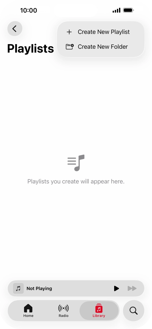 Press Create New Playlist. Press Create New Playlist.