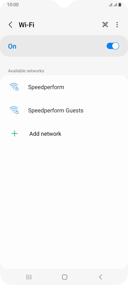 Press the required Wi-Fi network. Press the required Wi-Fi network.