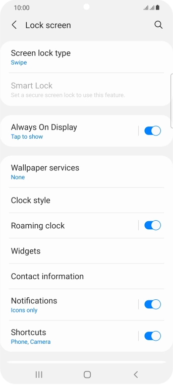 Press Screen lock type. Press Screen lock type.