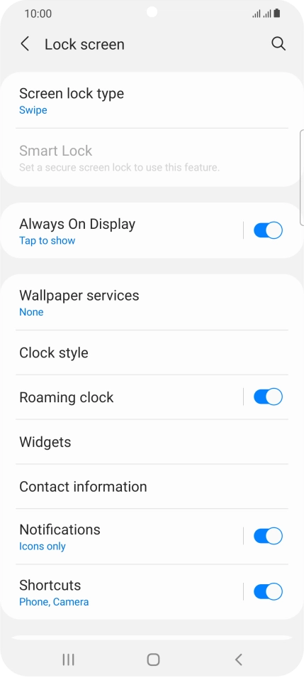Press Screen lock type. Press Screen lock type.