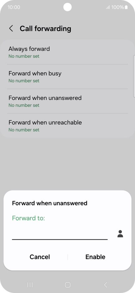 Key in +447953222222 and press Enable. Key in +447953222222 and press Enable.
