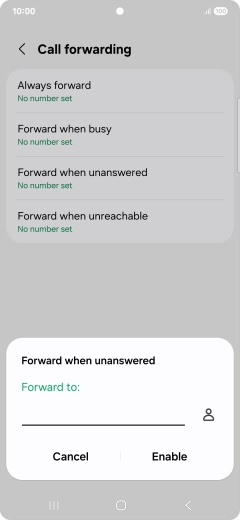 Key in +447953222222 and press Enable. Key in +447953222222 and press Enable.