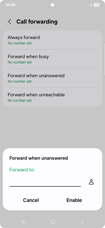 Key in +447953222222 and press Enable. Key in +447953222222 and press Enable.