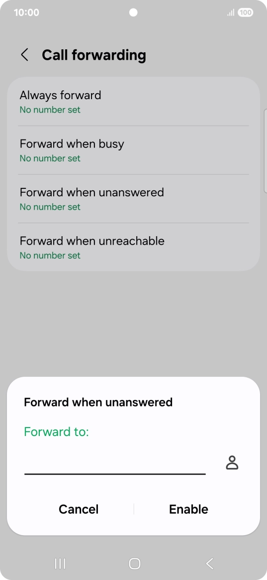 Key in +447953222222 and press Enable. Key in +447953222222 and press Enable.