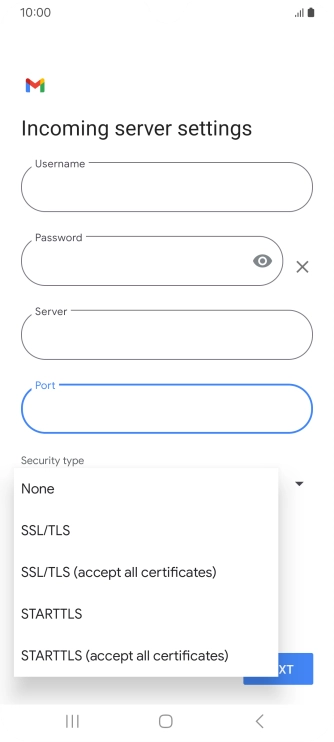 Press SSL/TLS. Press SSL/TLS.