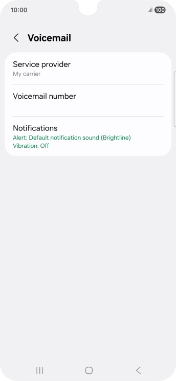 Press Voicemail number. Press Voicemail number.